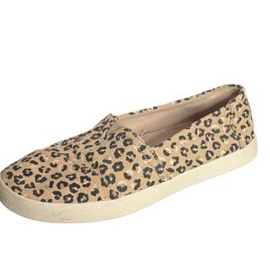 TOMS Avalon Leopard Print Canvas Slip On Shoes Comfort Flats Womens Size 6.5‎
